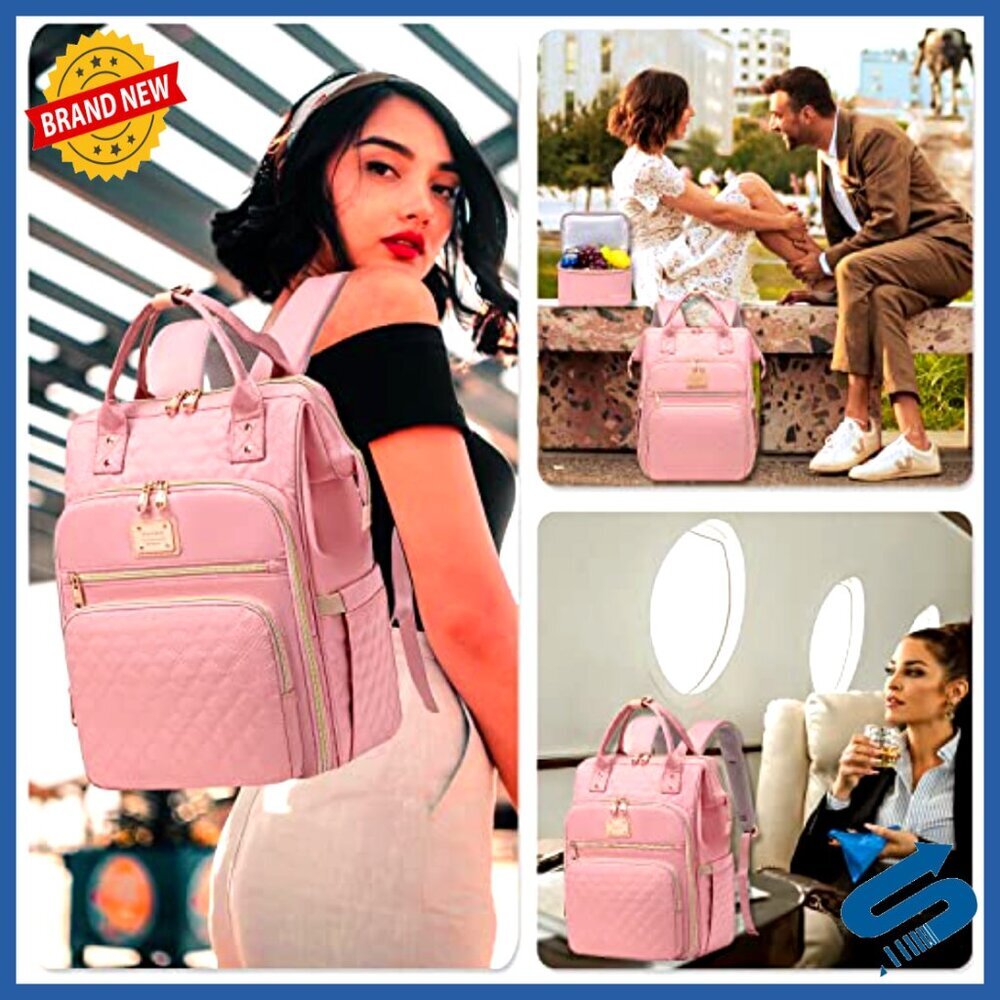 Lunch Laptop Backpack Women's Work Travel Carry-On Multi-Pocket Compartment - Picture 6 of 6